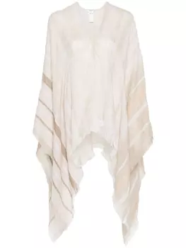 Кейп в полоску с бахромой Peserico, бежевый