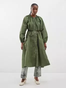 Кейси собрала твиловое пальто на молнии Molly Goddard, зеленый