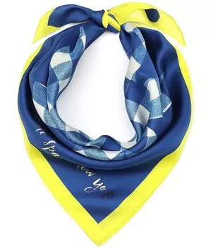 Кейт Спейд Нью-Йорк Шелковая квадратная бандана Daisy Gingham Scarf kate spade new york, синий