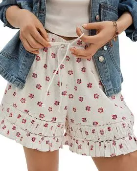 Кембриджские шорты с принтом на резинке Free People, слоновая кость/кремовый