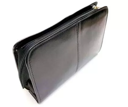 Кемер, кожаная косметичка, Kemer, черный