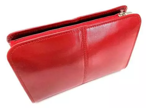 Кемер, кожаная косметичка, Kemer, красный