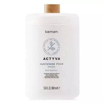 Кемон Actyva Nutrizione Ricca | Интенсивно увлажняющая маска для очень сухих волос 1000мл, Kemon