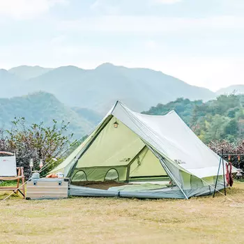 Кемпинговая палатка Mobi Garden, большая водонепроницаемая утолщенная палатка для кемпинга Epoch 150 (горно-зеленая) + комплект напольного коврика