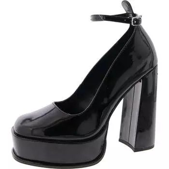 Kendra женские лакированные туфли на платформе с ремешком на щиколотке Steve Madden, черный