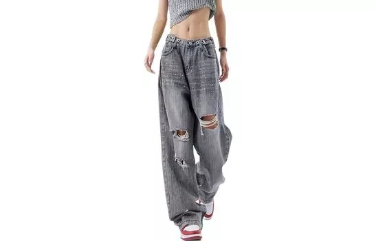 KENH Женские джинсы, Черный/Серый