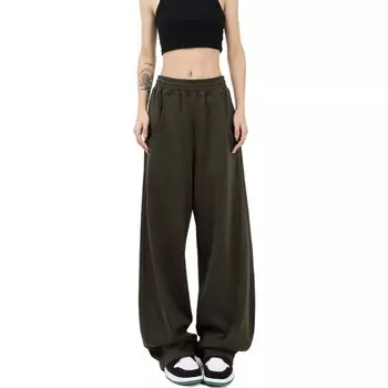 KENH Женские трикотажные спортивные штаны, Черный утолщенный