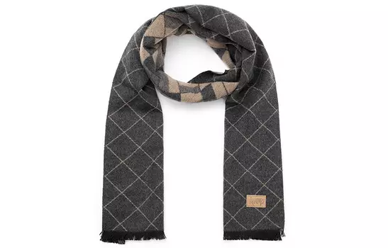 Kenmer KENMO вязаный шарф унисекс, Черный (рождественский бокс-сет)