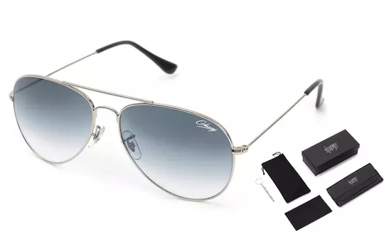 Kenmer Солнцезащитные очки унисекс KENMO, Простыни градиентного синего цвета в серебряной рамке