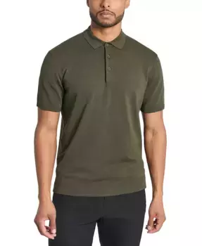 Kenneth Cole Мужская поло из трикотажа с эффектом свитера, облегающего кроя, с 4-сторонним растяжением, зеленый