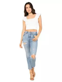 Kensley женский легкий укороченный топ с короткими рукавами RAGA, белый