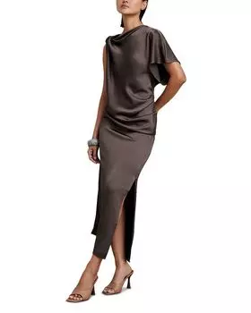 Кензи Платье миди с драпировкой REISS, фиолетовый