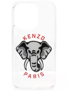 Kenzo чехол для iPhone 14 Pro с принтом Elephant, серый