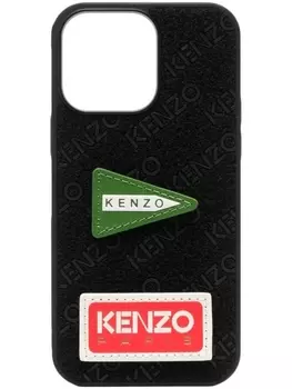 Kenzo чехол для iPhone 14 с нашивкой-логотипом, черный