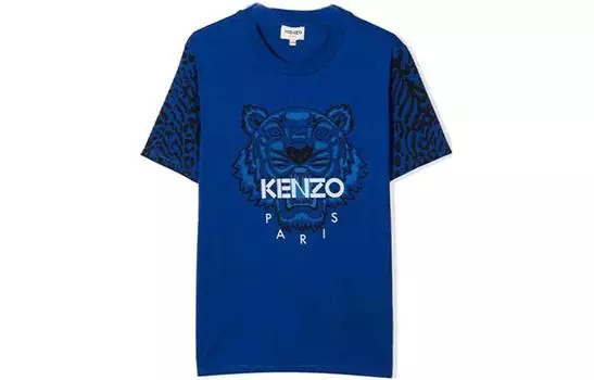 Футболка детская Kenzo с принтом, синий