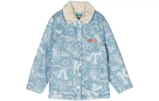 Куртка детская Kenzoс меховым воротником, синий