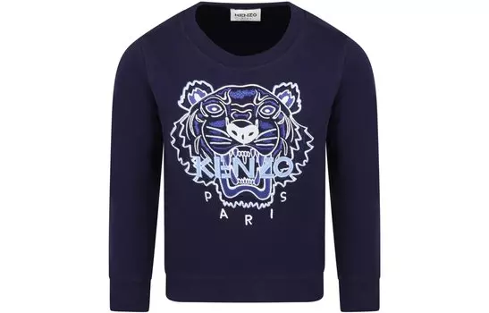 Толстовка детская Kenzo с принтом, синий