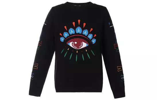 Свитер детский Kenzo с принтом, черный