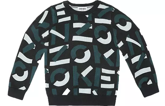 Свитер детский Kenzo, черный / зеленый