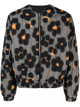 Kenzo двусторонний бомбер Hana Leopard, серый
