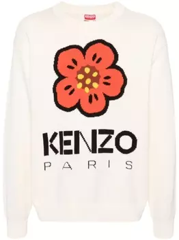 Kenzo джемпер Boke Flower вязки интарсия, нейтральный цвет