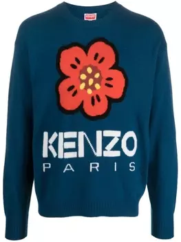Kenzo джемпер Boke Flower вязки интарсия, синий