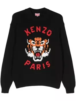 Kenzo джемпер Lucky Tiger крупной вязки, черный