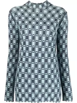 Kenzo джемпер с геометричным узором, синий