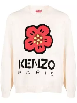 Kenzo джемпер с логотипом, нейтральный цвет