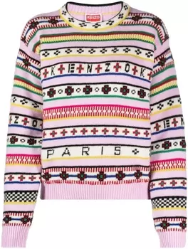 Kenzo джемпер с логотипом, розовый