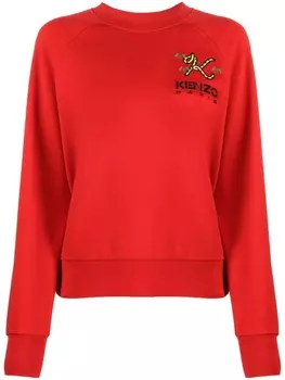 Kenzo джемпер с вышитым логотипом, красный