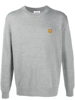Kenzo джемпер с вышивкой Tiger, серый