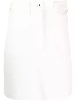 Kenzo джинсовая мини-юбка с нашивкой-логотипом, белый