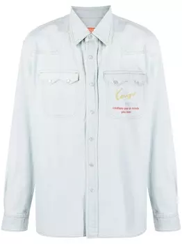 Kenzo джинсовая рубашка Cowboy с вышитым логотипом, синий