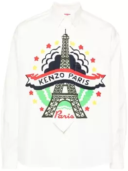 Kenzo футболка Draw Varsity Tie, белый