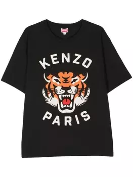 Kenzo футболка из хлопка с тигровым мотивом, черный