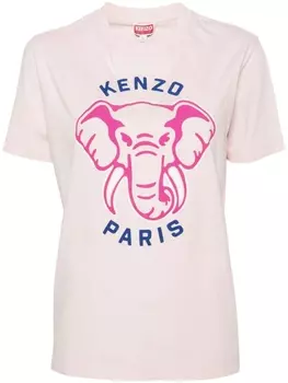 Kenzo футболка с принтом, розовый