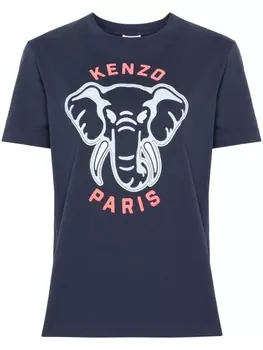 Kenzo футболка с принтом, синий