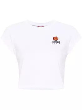 Kenzo футболка с вышитым логотипом, белый