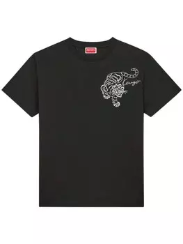 Kenzo футболка с вышитым логотипом, черный