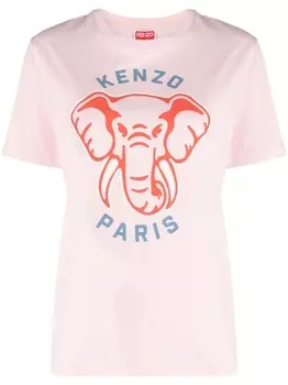 Kenzo футболка Varsity Jungle с принтом, розовый