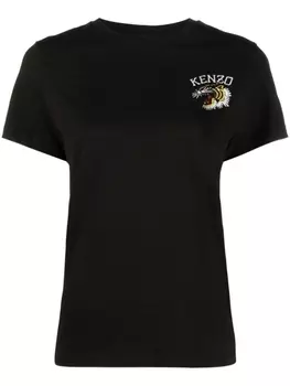 Kenzo футболка Varsity Tiger с вышивкой, черный