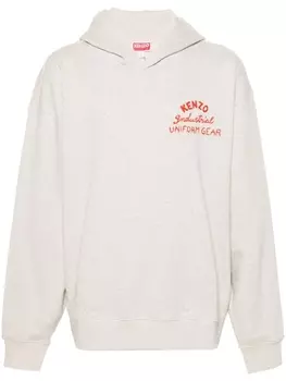 Kenzo худи Drawn Varsity с вышитым логотипом, нейтральный цвет