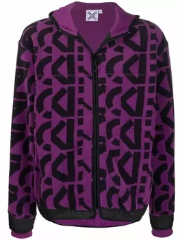 Kenzo худи на молнии с логотипом, фиолетовый