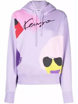 Kenzo худи с логотипом, фиолетовый