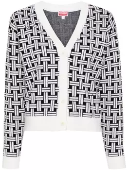 Kenzo кардиган с узорчатым жаккардом, белый