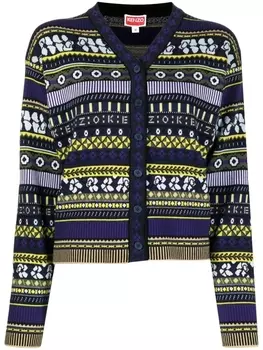 Kenzo кардиган с узором, фиолетовый