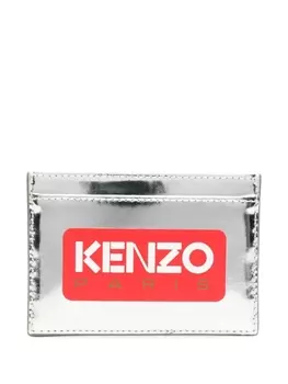 Kenzo картхолдер с логотипом, серебристый