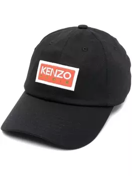 Kenzo кепка с вышитым логотипом, черный