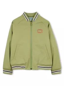 Kenzo Kids бомбер с логотипом, зеленый